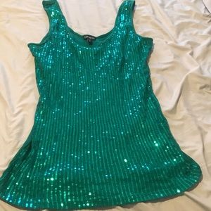 TealGreen sequin tank top